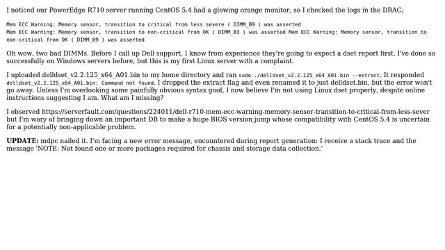 DevOps & SysAdmins: Running dset on CentOS PowerEdge R710 смотреть онлайн