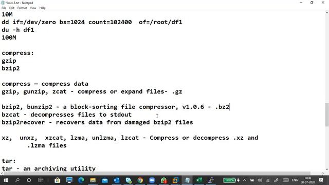 Linux Compression and Archiving du dd gzip and bzip2 part1 смотреть онлайн