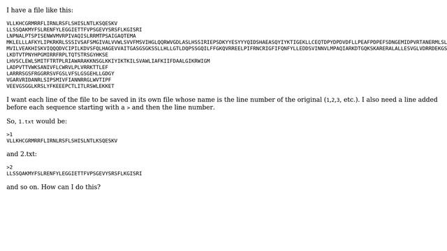 Unix & Linux: How to save one line as one file with counter number names? смотреть онлайн