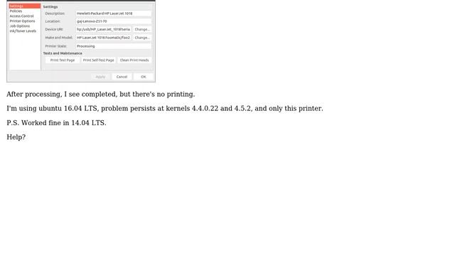 Ubuntu: HP LaserJet won't print (16.04 LTS) (2 Solutions!!) смотреть онлайн