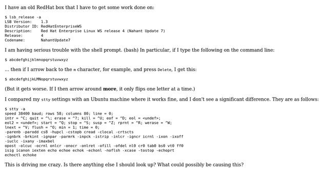 In bash on RHAS4, why would pressing delete toggle case instead of deleting? (2 Solutions!!) смотреть онлайн