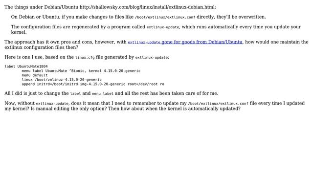 Managing extlinux configuration file under Debian/Ubuntu смотреть онлайн