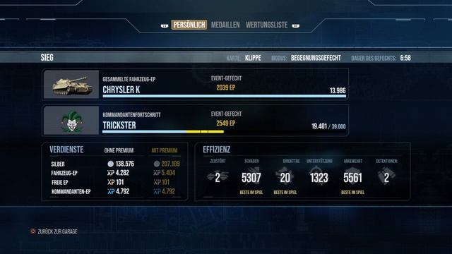 World of Tanks Chrysler K Free Tank earn Test + Mastery RESULTS смотреть онлайн