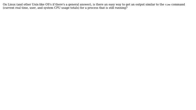 DevOps & SysAdmins: Linux Cumulative User, System CPU Usage of Running Process? смотреть онлайн