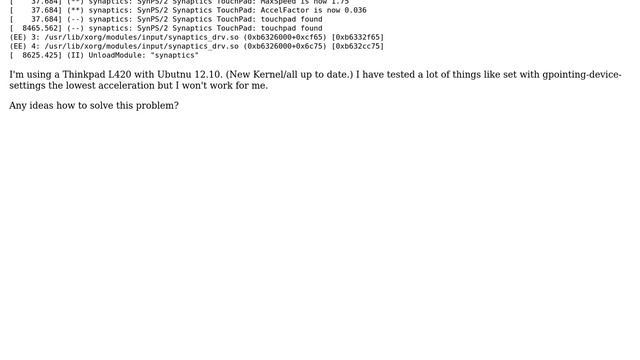 Ubuntu: Touchpad/Trackpoint is overreacting смотреть онлайн