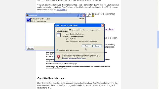 Install CamStudio Lossless codec смотреть онлайн