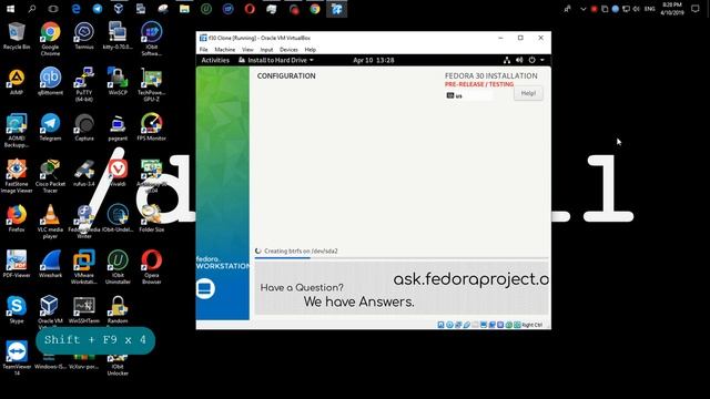 Установка Fedora Workstation 30 Beta смотреть онлайн