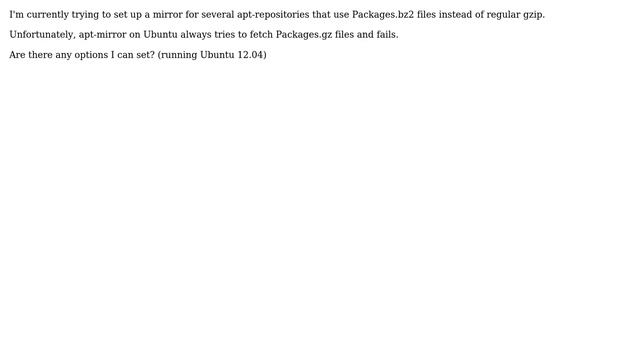 Mirror apt repository that uses .bz2 files смотреть онлайн
