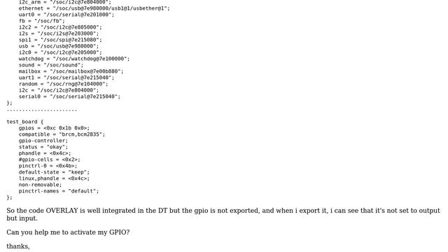 Raspberry Pi: How do i use DeviceTree to init GPIO to a set value? смотреть онлайн