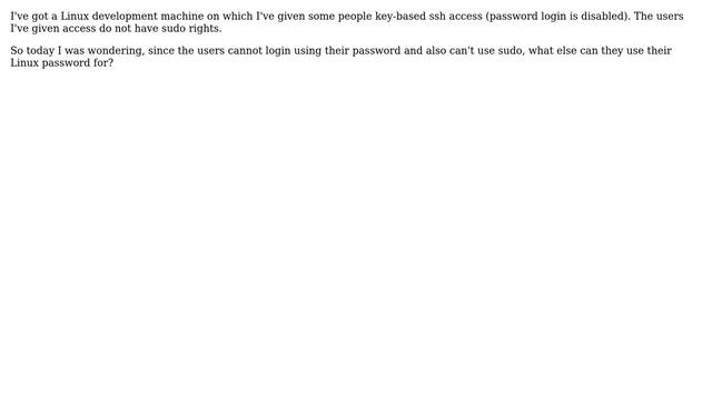 What other than login and sudo is a Linux password for? смотреть онлайн