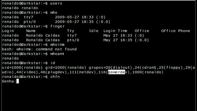 Aula 5 Linux users, who,finger, whoami, id, chfn, addgroup, hostname, userdel, groupdel смотреть онлайн