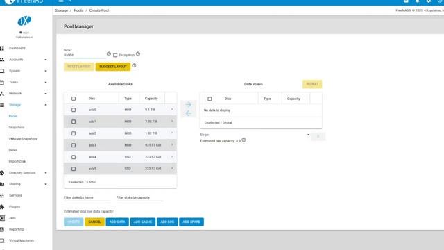 Freenas 11.3 - Create a Pool with similar disks смотреть онлайн