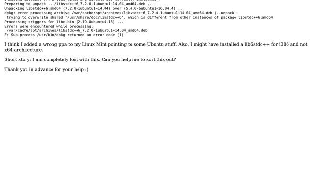 Unix & Linux: I did something wrong with apt-get (Linux Mint 17) смотреть онлайн