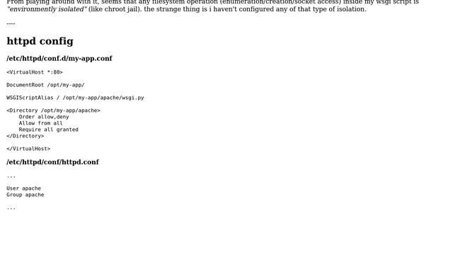DevOps & SysAdmins: wsgi script's environment is isolated hosted on httpd, CentOS 7 смотреть онлайн