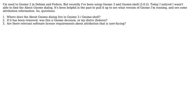 Unix & Linux: Where is the "About Gnome" dialog in gnome-shell? смотреть онлайн