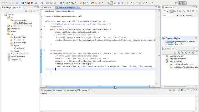 Simple ListView in Android Application смотреть онлайн