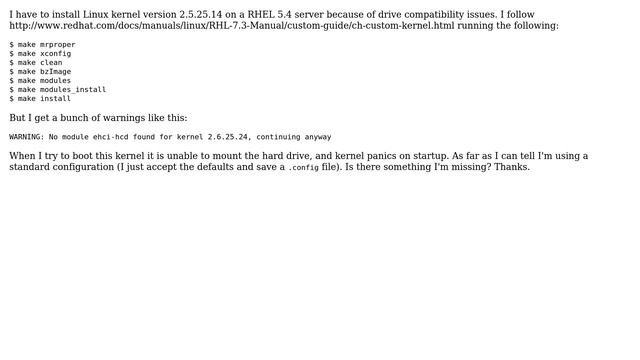 Installing Linux kernel 2.6.25.14 on RHEL 5.4 смотреть онлайн