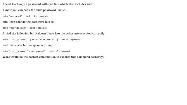 DevOps & SysAdmins: One line linux sudo change password смотреть онлайн