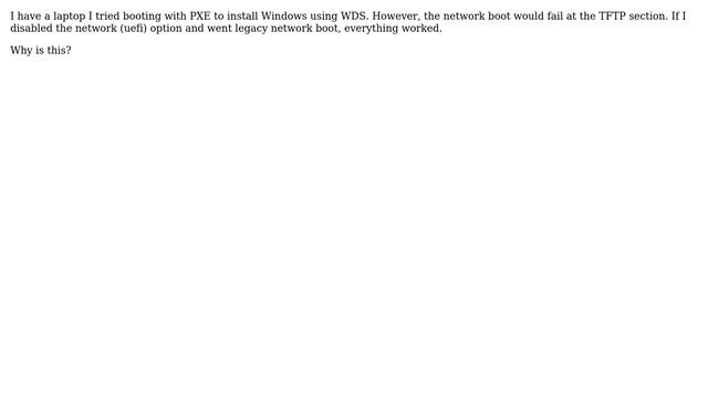 Booting via network does not work with UEFI mode смотреть онлайн