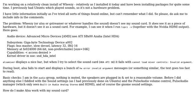 Unix & Linux: How do I make Wheezy see my sound card? смотреть онлайн