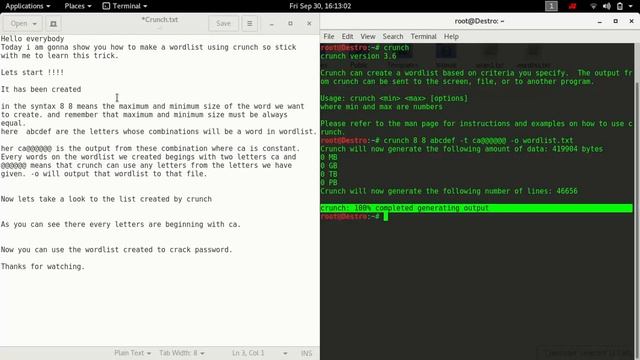 Create wordlist using crunch. смотреть онлайн