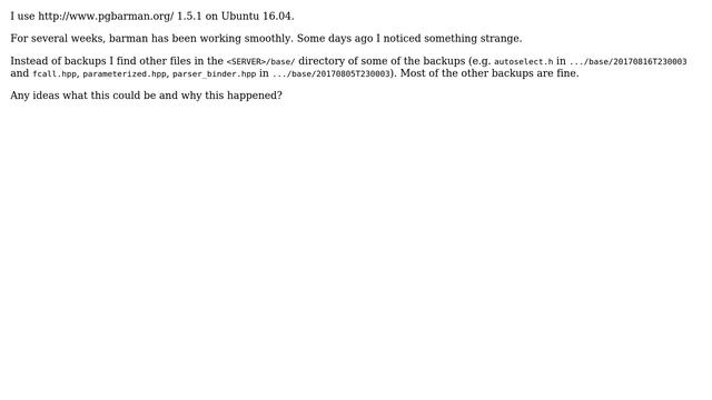 Unix & Linux: Barman ＞1.5.1 for Ubuntu 16.04 смотреть онлайн