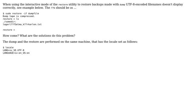 Why doesn't `restore` display my UTF-8 encoded filenames correctly in interactive mode? смотреть онлайн