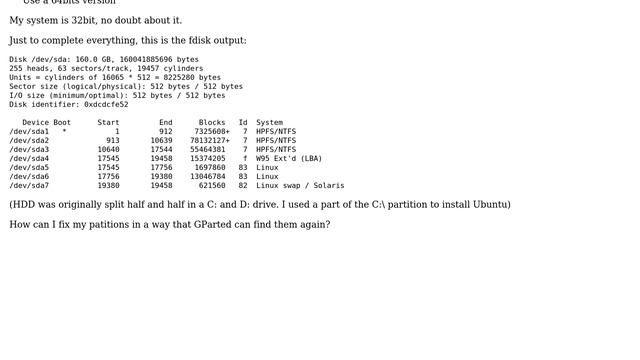 Ubuntu: GParted shows "unallocated" on my sda drive (parallel boot with Win XP) смотреть онлайн