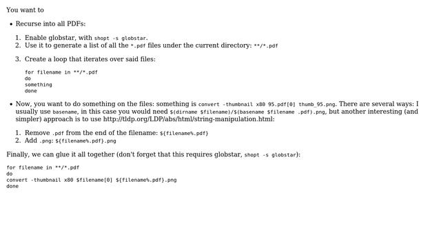 Unix & Linux: Howto recursively create PDF thumnbails on Linux command line (3 Solutions!!) смотреть онлайн