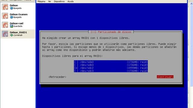 Montaje de 3 RAID1 durante la instalacion de Debian.mp4 смотреть онлайн
