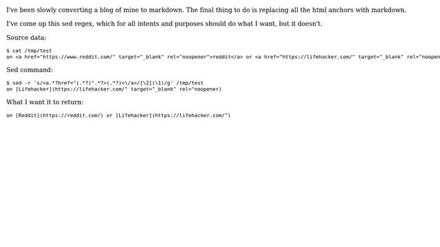 Unix & Linux: Converting html anchors to markdown using sed regex смотреть онлайн
