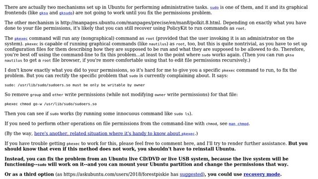 Ubuntu: 'sudo' not working after changing the permissions of '/usr' directory (2 Solutions!!) смотреть онлайн
