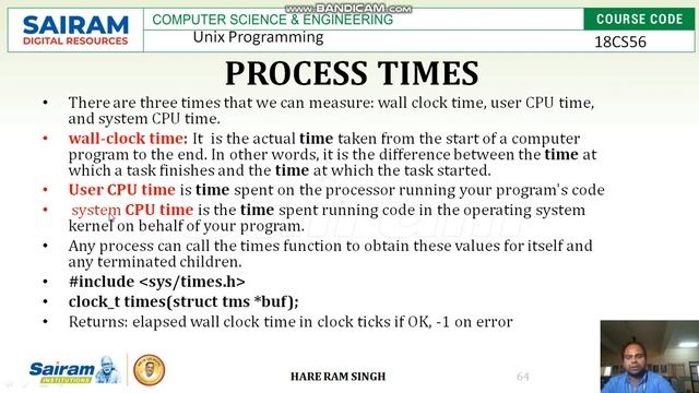 Lecture Video1_ 18CS56_ Module4_ User identification & Process Time _ Hare Ram Singh смотреть онлайн