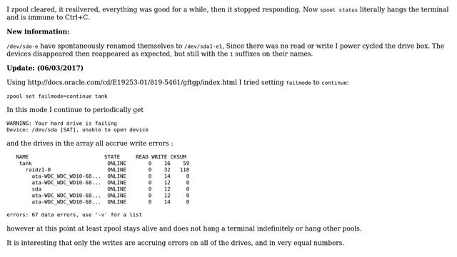 Unix & Linux: How can I debug/resolve serious ZFS issues? смотреть онлайн