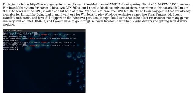 Ubuntu: Qemu-KVM Help: Can't blacklist one of two GPU's of same model смотреть онлайн