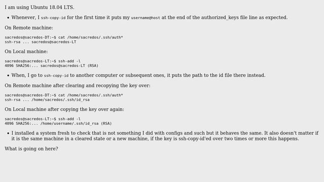 Unix & Linux: Weird behavior of SSH, not using proper key comment смотреть онлайн