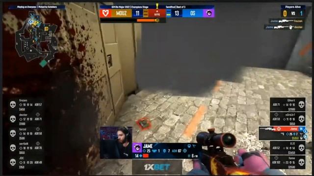 CS GO Jame Insane 1v3 Clutch (IEM Rio Major 2022) смотреть онлайн