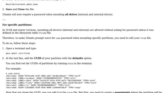 Ubuntu: How to make Ubuntu ask for password when mounting partitions? (2 Solutions!!) смотреть онлайн