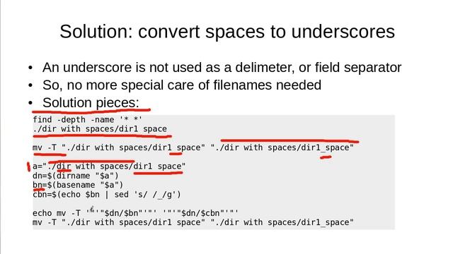 Convert spaces to underscores in Linux files смотреть онлайн