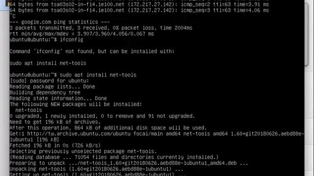 五、 測試 Ping 及 ifconfig смотреть онлайн