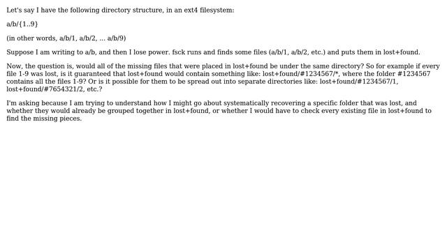 If a directory is put in lost+found after running fsck, will it contain all of the original... смотреть онлайн