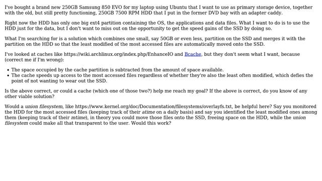 Use a SSD on linux to speed up the access to the data files on the HDD without wasting space and... смотреть онлайн