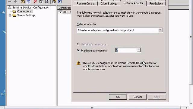 Change maximum simultaneous connections in Terminal Server cfg смотреть онлайн