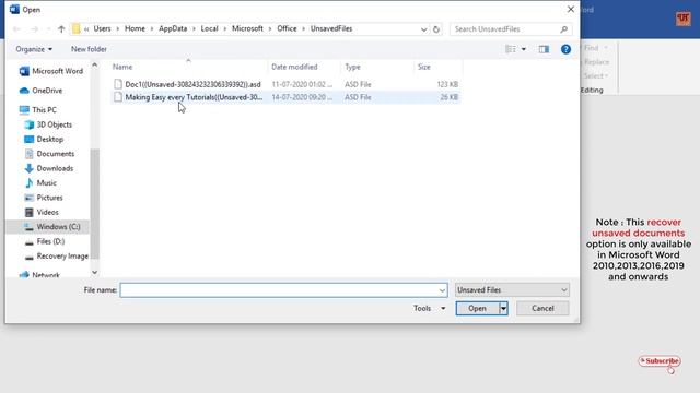 How to Recover Unsaved Microsoft Word Documents in Windows Computer ? смотреть онлайн