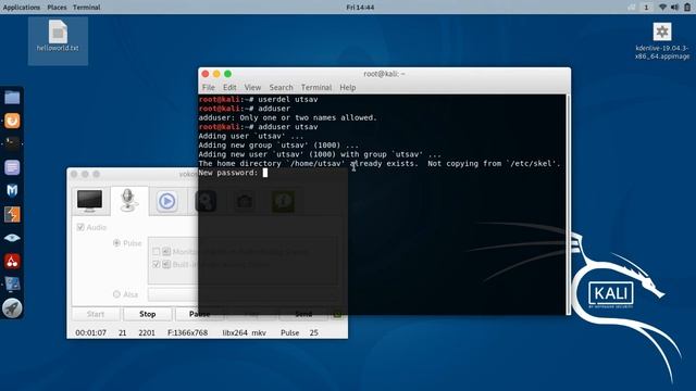 Delete any user in kali linux/debian/ubuntu смотреть онлайн