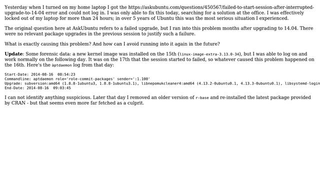 Ubuntu: What causes the 'Failed to start session' error on Ubuntu 14.04? смотреть онлайн