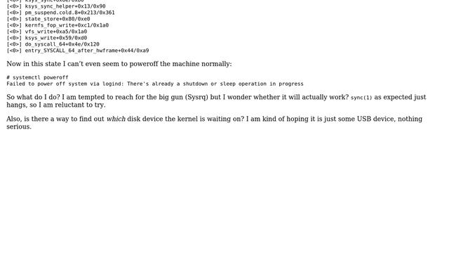 Unix & Linux: Graceful shutdown with suspend job hanging in syscall смотреть онлайн