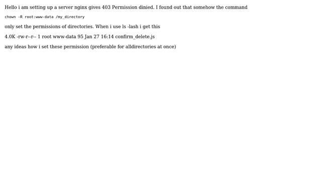 chown -R does not set permissions of files. only directories смотреть онлайн