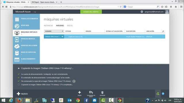 Crear maquina virtual con Debian 7 en Microsoft Azure смотреть онлайн