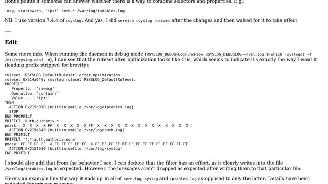 Unix & Linux: Why does rsyslogd not honor the following lines in rsyslog.d? (2 Solutions!!) смотреть онлайн